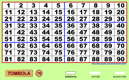 SCARICARE CARTELLE TOMBOLA GRATIS